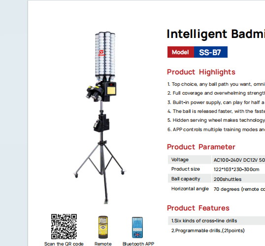 SHAREWELL Siboasi B7 Smart Badminton Ballwurfmaschine mit APP-Fernbedienung – Ihr Trainingspartner****^^^^ https://www.siboasi.com