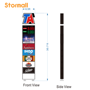 Letrero de gasolinera con pantalla LED a todo color, cartel publicitario, letrero de poste, letrero de monumento con precio de gasolina - Product Image 2