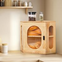 Dubbele Laag Keuken Opslag Houten Brooddoos Voor Voedsel Groenten Fruit Met Elegant Paneelontwerp