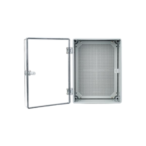 Waterproof outdoor <b>plastic</b> switch box, with base plate, round lock, transparent cover, waterproof electrical box - Product Image 1