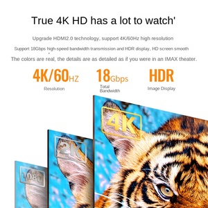 HDTV 4K 19 + 1 câble tête bicolore peau noire avec Ethernet veste en PVC plaqué or 1.5m à 20m vidéo pour câble HDTV pour projecteur - Product Image 5