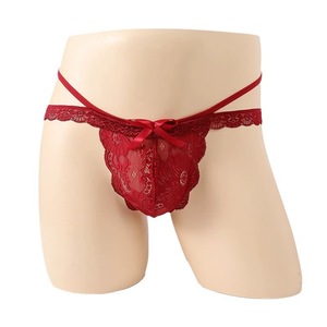 Ropa Interior Masculina, Tanga de Encaje, Color Rosa, Cintura Baja, Spandex, Lencería Erótica - Product Image 4