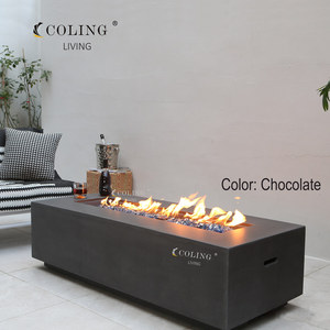 New Design Modern Outdoor Garden GRC/CFRC Gas <strong>Firepit</strong> <strong>Table</strong> Sofa <strong>Set</strong> with Fire Glass 65,000 BTUs Freestanding - Product Image 1