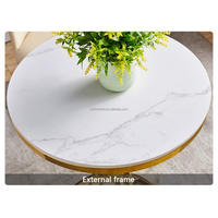 Table basse moderne en marbre avec un design créatif de nuages, table ronde pour le salon, l'hôtel, l'appartement, meubles
