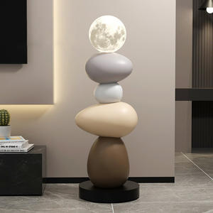 งานฝีมือทำจากเรซิ่นทำด้วยมือโคมไฟแอลอีดีพื้นตกแต่งหินสร้างสรรค์สำหรับห้องนั่งเล่นสำนักงานบ้าน-ไอเดียของขวัญที่ไม่เหมือนใคร - Product Image 3