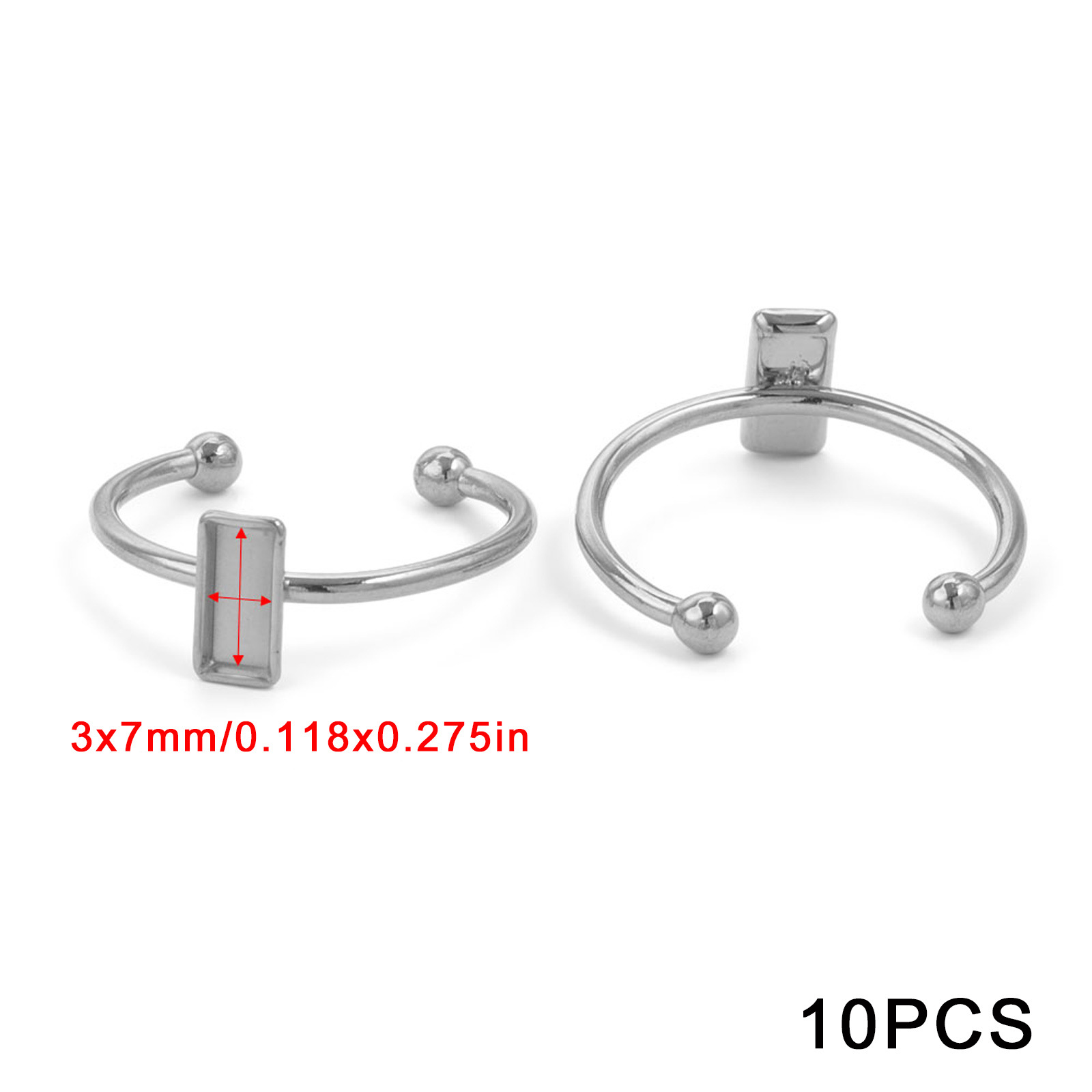 pink enamel cabochon ring base