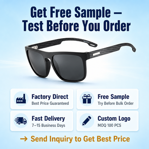 Lunettes de soleil carrées TR90 en fibre de carbone de haute qualité, mode sport, polarisées UV400, pour le cyclisme, la pêche, la conduite en extérieur pour hommes - Product Image 6