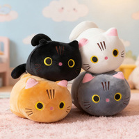 Niedliches Katzen-Plüschkissen Liegende Puppe Stressabbau-Spielzeug Kindergeschenk Mädchen Schlafzimmer Deko Polyester PP Baumwolle Gefüllt