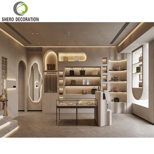 Tùy chỉnh Túi hiển thị tường Showcase với LED ánh sáng bằng gỗ Túi xách hiển thị đứng - Product Image 1