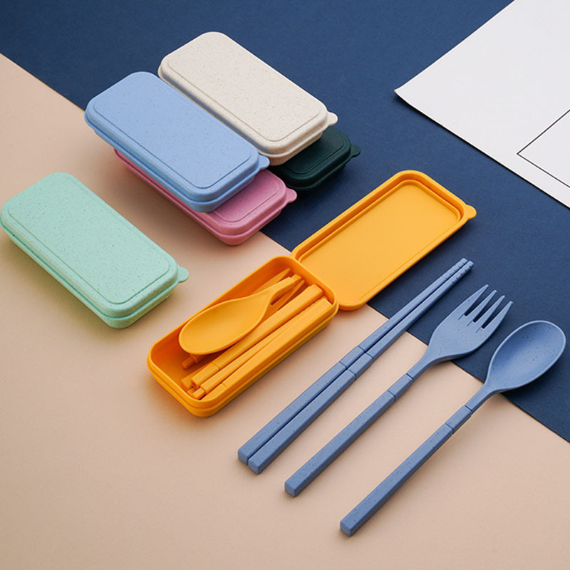 thumbnail image 2 of Wrova Wheat Straw Utensils Set - Reusable Camping Cutlery With Case 2 of 11