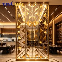 Paravents en acier inoxydable sur mesure YINGHAI avec motif géométrique découpé au laser pour hôtel, salle de banquet, villa, salle à manger