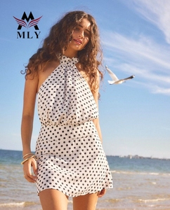 Verano Casual Boho lindo sin mangas cubrir ropa de playa con volantes escalonados Flowy Mini Beach Coverups vestido - Product Image 4