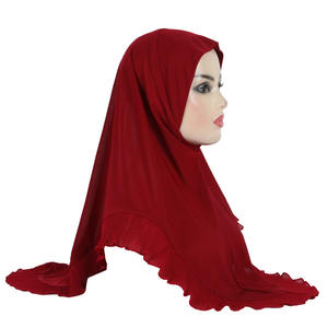 Instant <b>Hijab</b> With Under <b>Cap</b> Muslim Wholesale Big Size Soft Multi Color Jersey Instant <b>Hijab</b> - Product Image 2