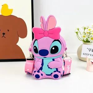 Stitch Girls bolso de goma de silicona bolso de mano de silicona niños lindo monedero