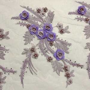 Fantasia ricamata 3d in pizzo con perline Applique con strass LT20415 - Product Image 4