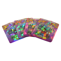 Pochette plate en aluminium imprimée de haute qualité avec fermeture éclair, 1G 3.5G 7G 14G 28G, pour bonbons, gommes, lait, aliments pour animaux, gelée, avec fenêtre transparente