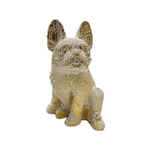 Décoration de bureau moderne et créative en résine époxy, artisanat sculpté, luxe léger, blocs de construction pour salon, bouledogue assis, art populaire - Product Image 5