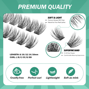 Precio de fábrica: Kit de extensiones de pestañas magnéticas DIY hechas a <span class=keywords><strong>mano</strong></span> con segmentos en racimo, caja magnética, adhesivo y sellador. - Product Image 4