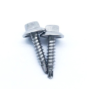 Vis autoperceuse Tek à tête hexagonale à bride, magnétisée, zinguée, avec pointe de perçage et joint d'étanchéité EPDM - Product Image 3