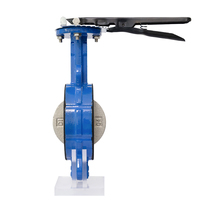 Válvula de Mariposa Manual Tipo Wafer DN50 PN16, Vástago de Acero Inoxidable SS410, Cuerpo de Hierro Dúctil, Asiento de EPDM, Cabezal para Agua, Garantía de 3 Años