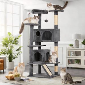 Premium Cat Tree with Climbing <b>Frame</b> & Felt Scratching Wall - Multi-Level Shelves for Indoor Cats - Product Image 2