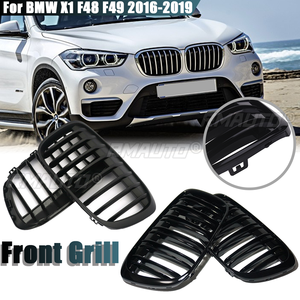 Rejilla Delantera para BMW X1 F48 F49 2016 2017 2018 2019 XDrive, Doble Listón, Negro Brillante, Accesorios para Automóviles - Product Image 1
