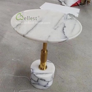 Mármol blanco de mesa redonda superior barra - Product Image 6