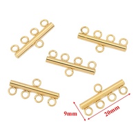 Connecteurs de chaînes pour colliers superposés, fermoirs de bracelets, attaches à 5 boucles, boucles d'oreilles pendantes, fournitures de bijoux DIY