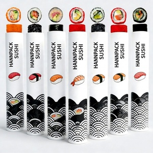 Customizable Disposable Eco-Friendly Biodegradable Stamping Push Sushi Pop <b>Cardboard</b> <b>Tube</b> Box Packaging D50mm*H220mm Wholesale - Product Image 2