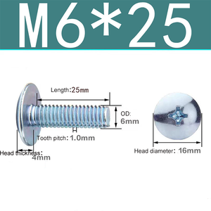 OEM Industrial Fasteners Stainless Steel Phillips Screws Mushroom Head Half Round Cross Head Machine Screws - Product Image 4