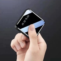 Chargeur portable ultra-mince universel avec miroir et écran numérique, mini batterie externe 10000 mAh à charge rapide pour iPhone 17 16