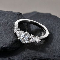 Bague de fiançailles classique en moissanite de haute qualité, 6,5 mm, 1,0 ct, ronde, couleur D, VVS1, six griffes, pour femmes