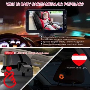 Nhà Máy Bán Hàng Trực Tiếp 7 Inch Tầm Nhìn Ban Đêm Bé Xe Máy Ảnh Màn Hình Kit Trong Xe Hệ Thống Video Cho Trở Lại Chỗ Ngồi - Product Image 3