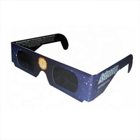 Lunettes d'éclipse solaire 3D en papier noir écologique Majestic promotionnelles avec logo personnalisé