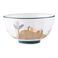Service de vaisselle en céramique de style nordique de haute qualité, motifs de paysages, vaisselle en porcelaine, assiettes et bols en gros pour les restaurants