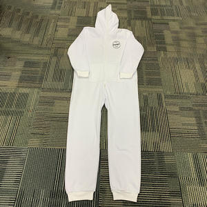 Benutzer definierte bestickte Plain Cotton <span class=keywords><strong>Fleece</strong></span> Herren Jumps uit Onesie Stram pler Pyjamas Kapuze Full Zip <span class=keywords><strong>One</strong></span> <span class=keywords><strong>Piece</strong></span> Trainings anzug mit Taschen - Product Image 5