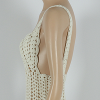 Robe de plage pour femmes, tenue d'été pour les vacances, robe courte en crochet ajourée à bretelles spaghetti