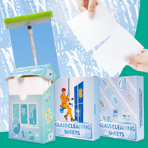 Hojas de Limpieza de Vidrio KELEE, Hojas de Detergente Limpiador de Vidrio Multisuperficie Personalizadas para Eliminar Manchas, Hojas Limpiadoras de Ventanas y Espejos - Product Image 1