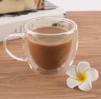 Tasse à café en verre borosilicate, 2021 réutilisable, 5 pièces, verre à double paroi