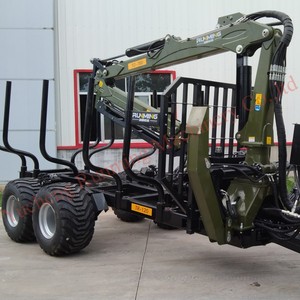 Trattore Log rimorchio con gru forestale opzione argano idraulico e altalena idraulico Dragbar 4WD ruote - Product Image 2