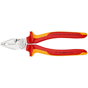 Pince combinée KNIPEX 02 06 180, puissante, isolée, avec poignées multi-composants, testée VDE, chromée 180 - Product Image 1