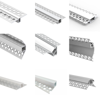 Pour barres de plafond, profilé aluminium, canal d'extrusion, PC PMMA, couverture de cloisons sèches, plâtre, profilé aluminium Led