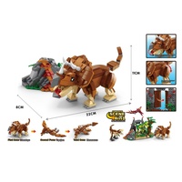 SAMLOK Blocs de construction miniatures 4-en-1 Dinosaures et animaux, scènes éducatives, jouet de construction DIY pour 5 à 7 ans et 2-14 ans+, ABS