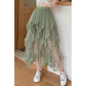 Falda de malla a capas con cintura alta - Product Image 3