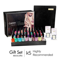 Kit de vernis gel UV CANNI VENALISA, ensemble complet avec base peel-off, top coat, vernis gel UV pour ongles, kit de vernis gel camouflage, gel d'extension