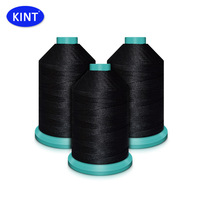Fil à coudre en polyester filé noir, en vrac, en gros, pour broderie à pampilles en soie glacée, 150D, emballage en rouleau Zhongshan - Vente en gros