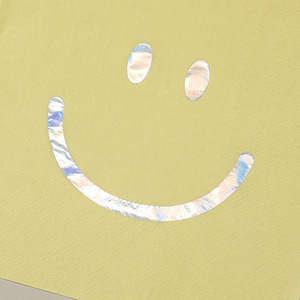 Hanlin Smile Face Paper Napkins 330mm Yellow Disposable Printed For Wedding Birthday - Product Image 2