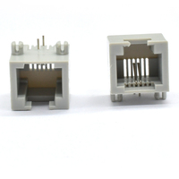 Connecteur téléphonique modulaire sans fenêtre MINI 6P2C série 53 gris froid pour câble RJ11 RJ12
