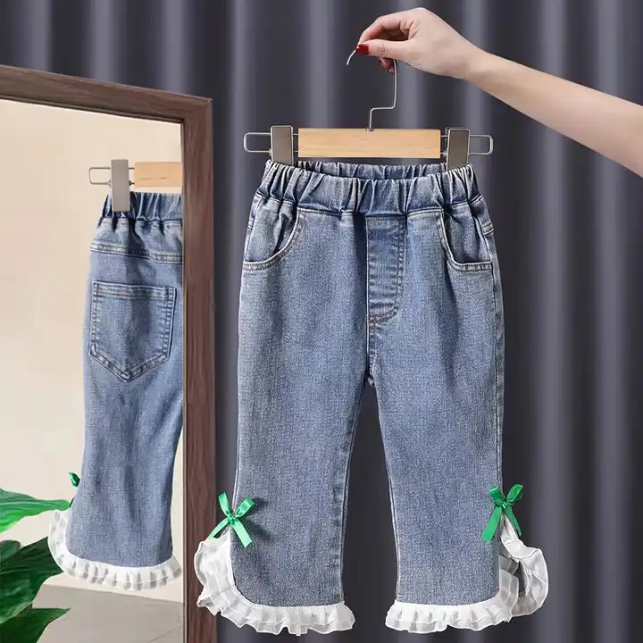 Girls Jeans for Kids Denim Pants Teenage Jeans for Girls Wide Leg Pants 10  12 Year Elastic High Waist Children Trous… | Одежда, Спортивные костюмы,  Одежда для детей