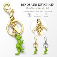 Porte-clés 3D en métal vert dinosaure, pendentif animal électroplaqué, décoration de sac à main, cadeau promotionnel